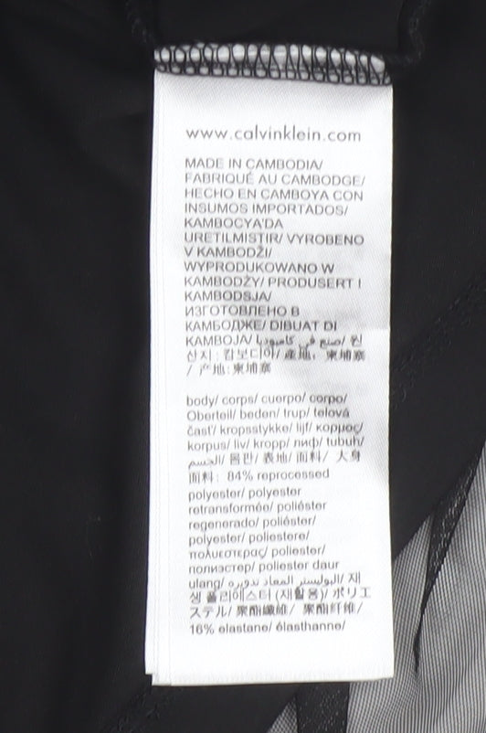 Calvin Klein Jeans Women’s Black Bodycon Sleeveless Mesh Dress L