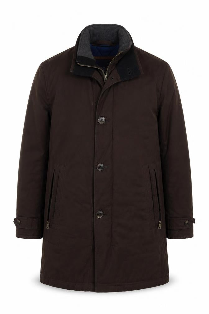Marks & Spencer Blue Harbour Men Brown Mid-Length Overcoat Size M