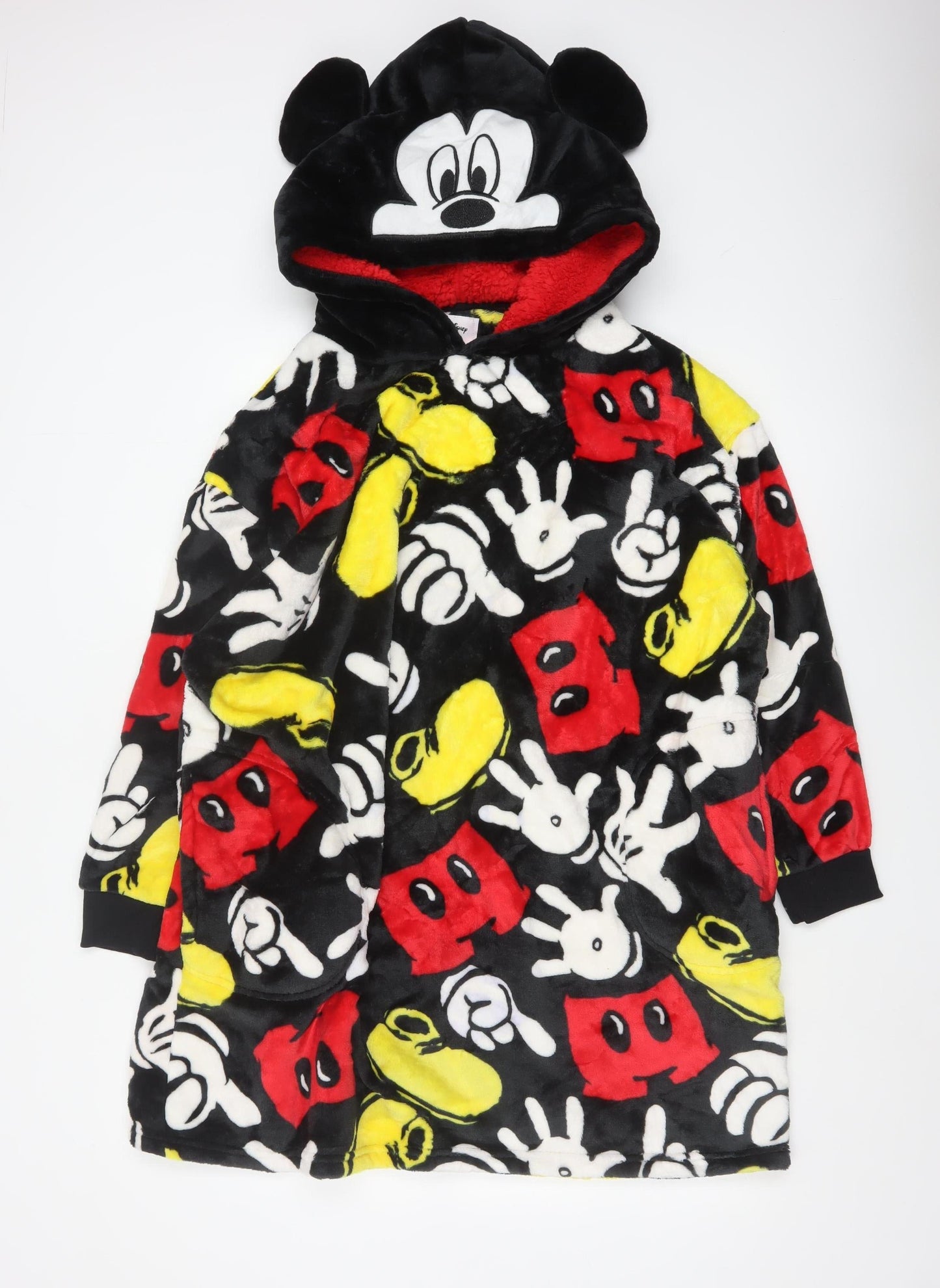Disney Women’s Black Mickey Mouse Hooded Fleece Nightshirt S/M