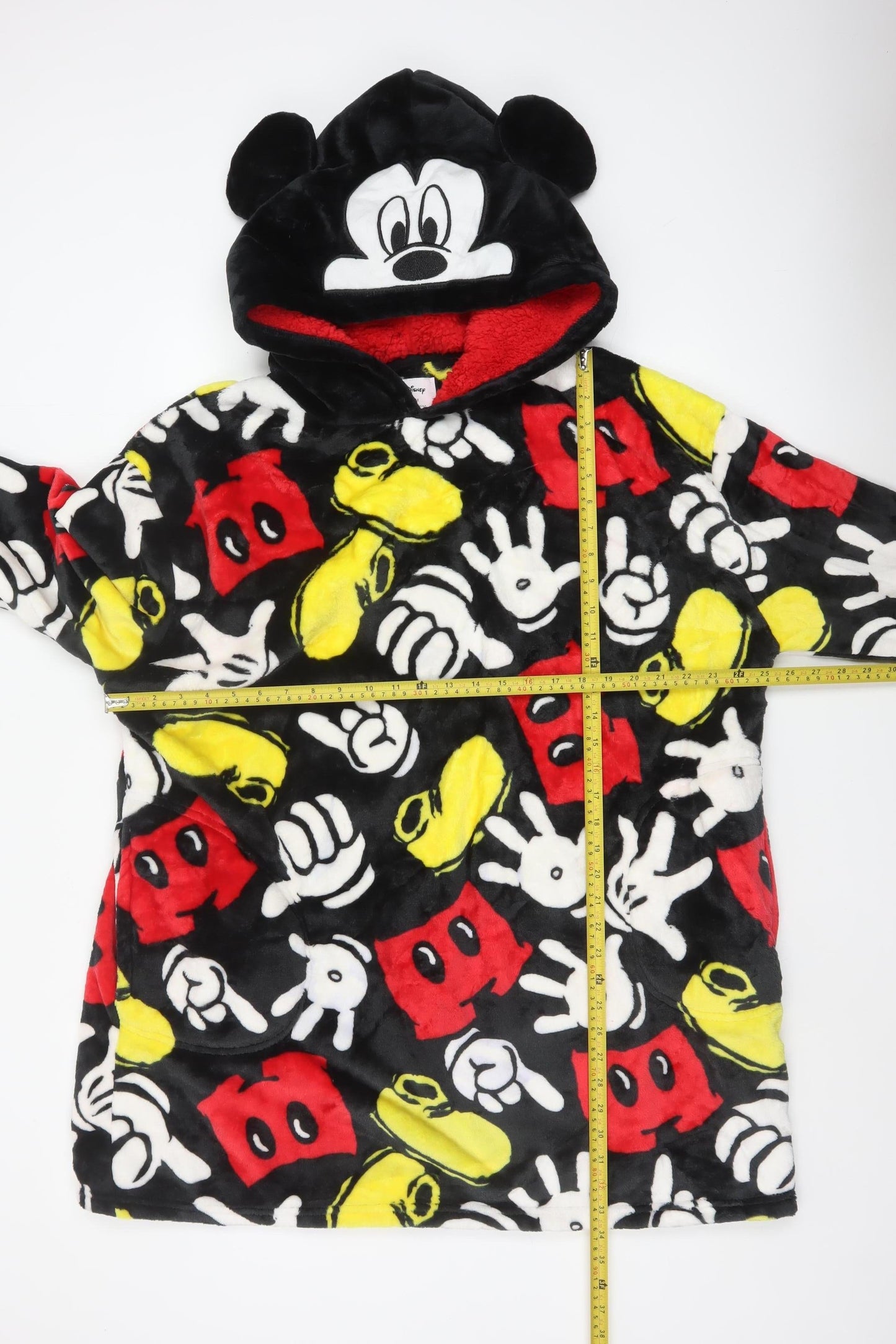 Disney Women’s Black Mickey Mouse Hooded Fleece Nightshirt S/M