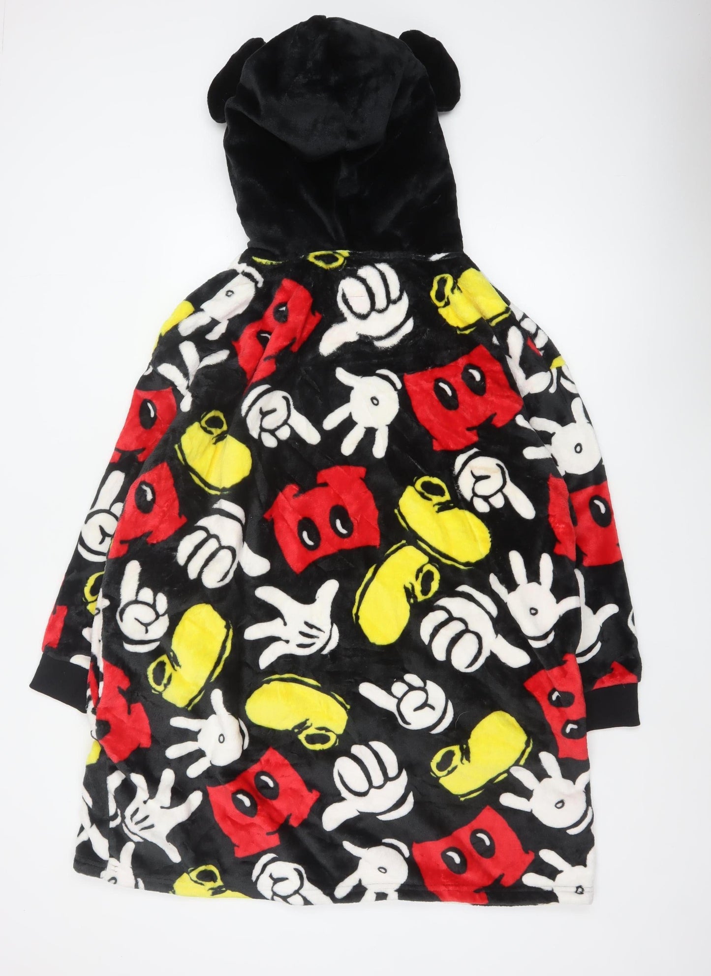 Disney Women’s Black Mickey Mouse Hooded Fleece Nightshirt S/M