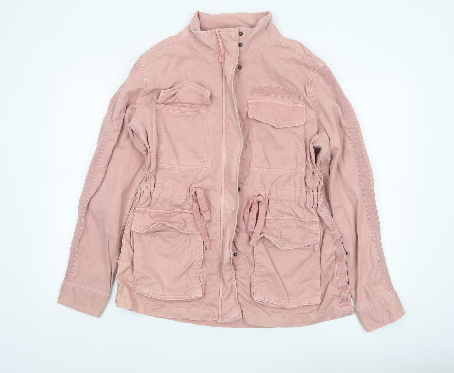 Marks and Spencer Womens Pink Cotton Military Jacket Size 10