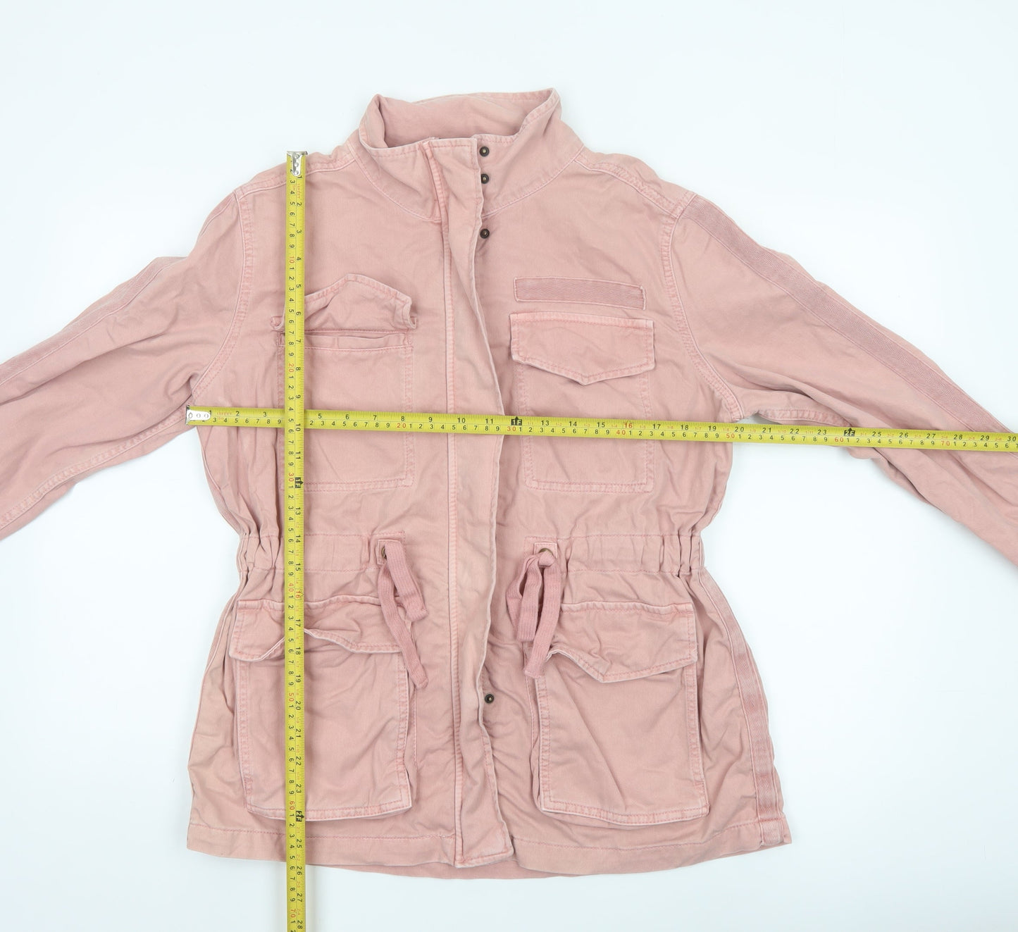 Marks and Spencer Womens Pink Cotton Military Jacket Size 10