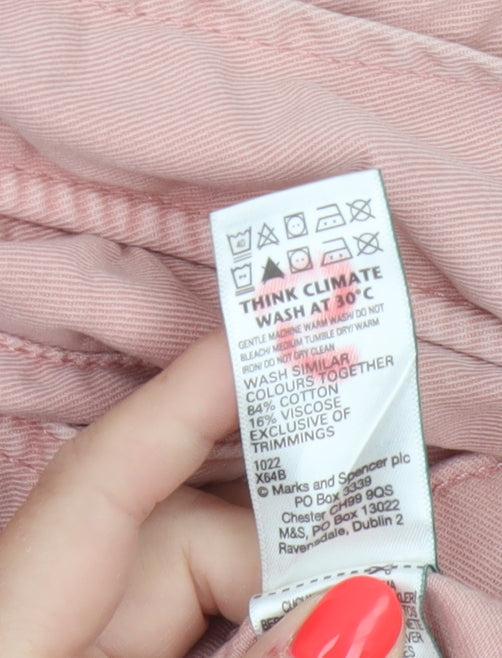 Marks and Spencer Womens Pink Cotton Military Jacket Size 10