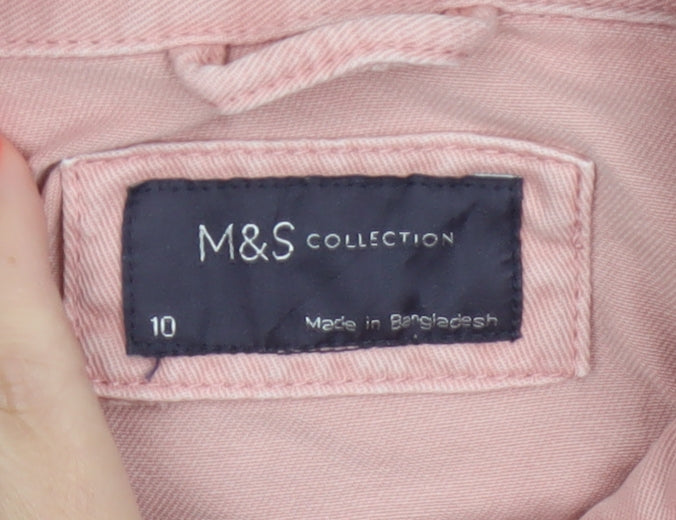 Marks and Spencer Womens Pink Cotton Military Jacket Size 10