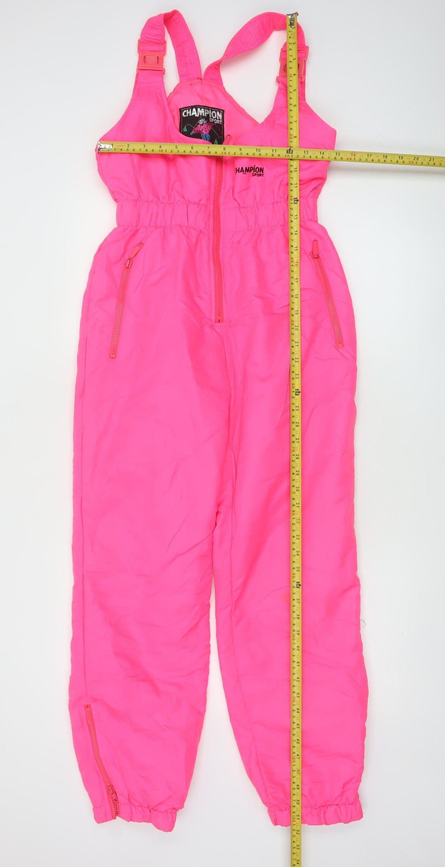 Champion Sport Women's Pink Ski Jumpsuit Size 12 Polyester Zip Pockets