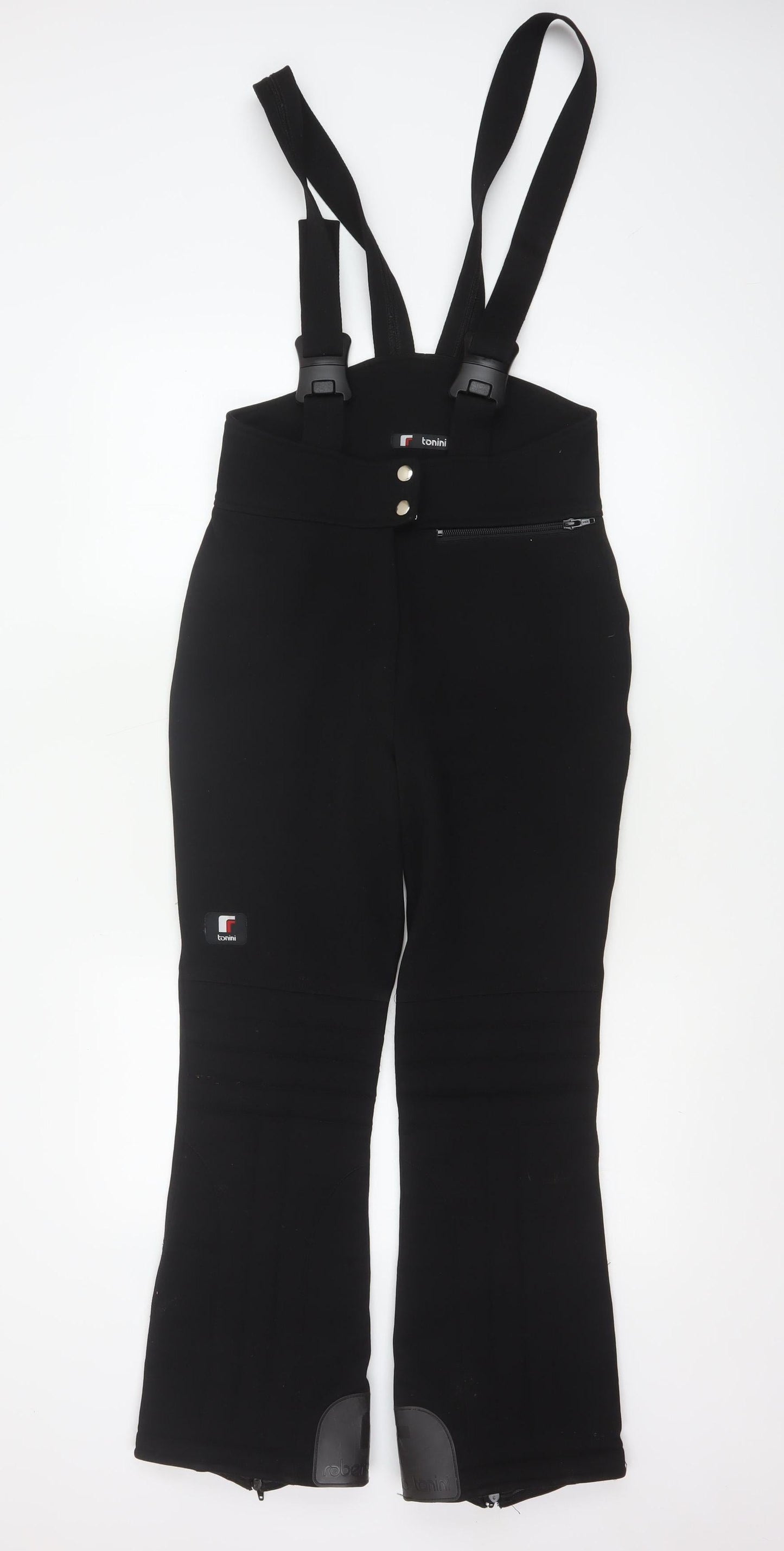Tonini Women's Black Ski Jumpsuit Size 10 Nylon Acrylic Blend Adjustable Straps