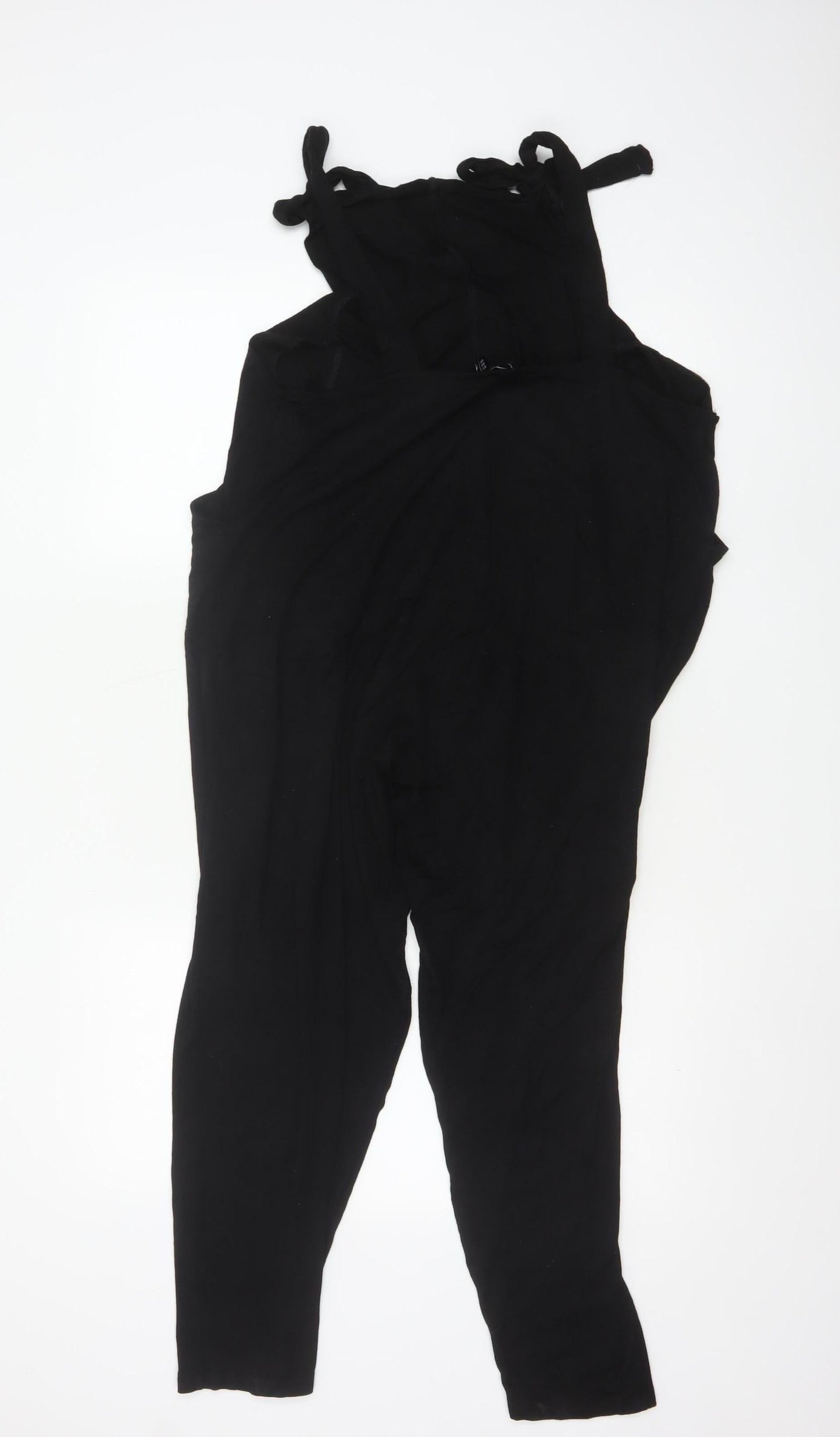 ASOS Design Women Black Maternity Jumpsuit Viscose UK 12