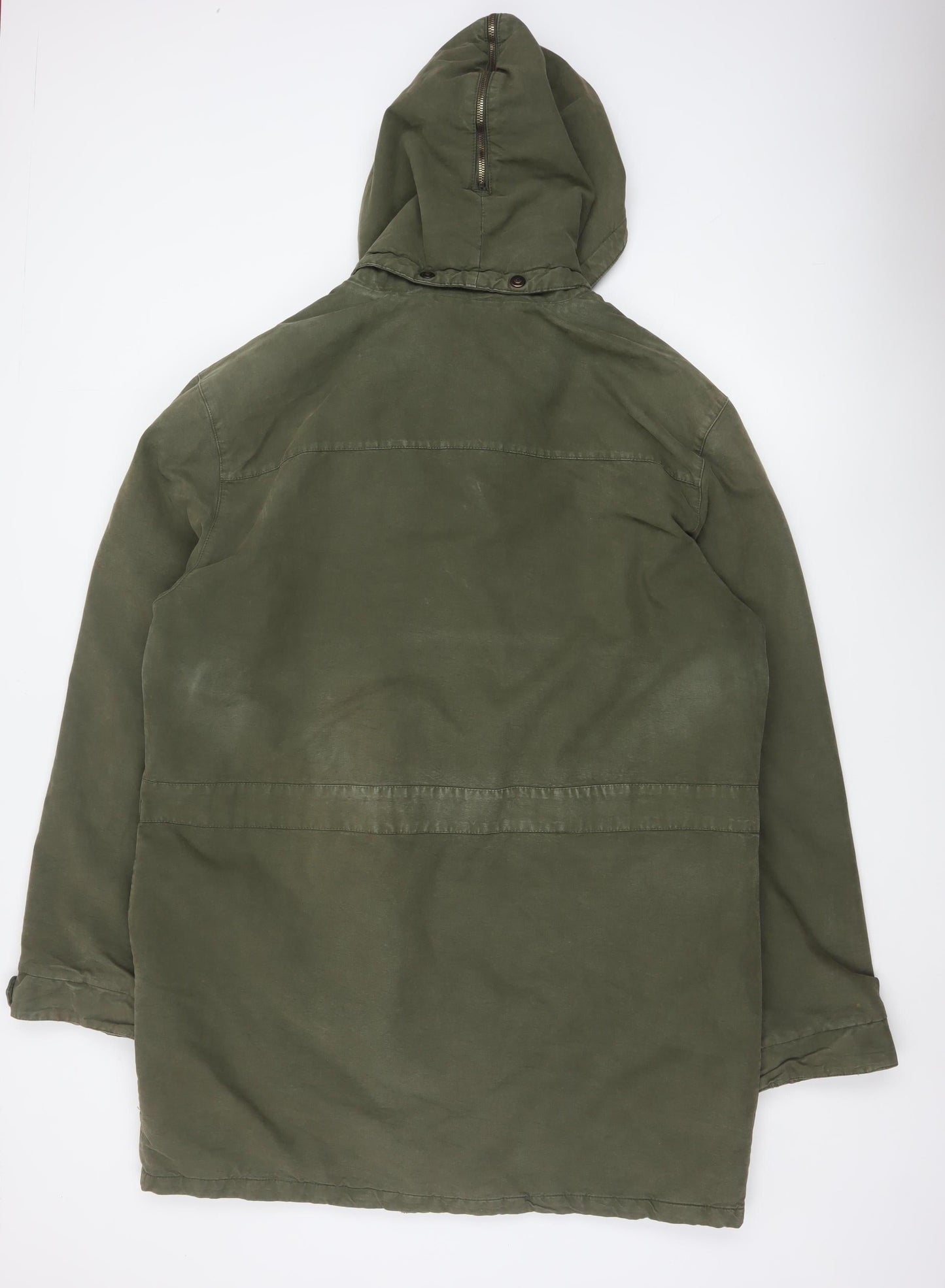 Champion Men's Green Cotton Parka Jacket XL Hooded Outdoor Casual