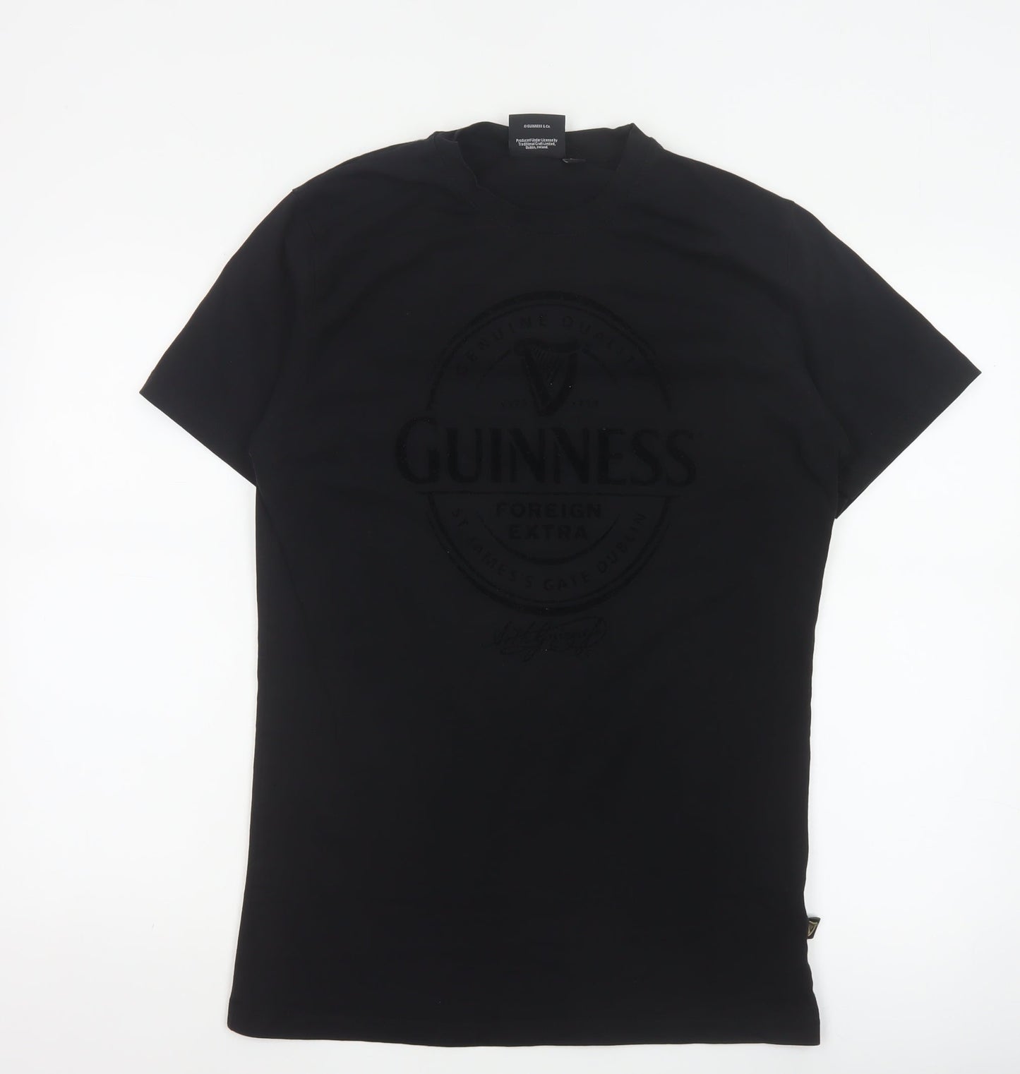 Guinness Men's Black Crew Neck Short Sleeve T-Shirt Size L