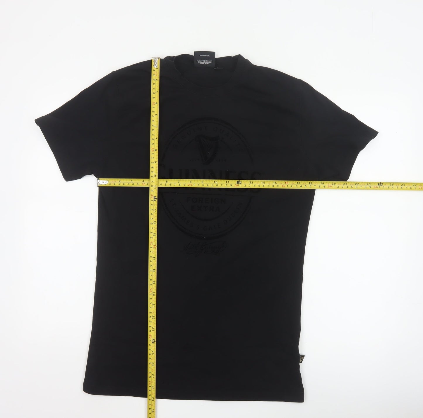 Guinness Men's Black Crew Neck Short Sleeve T-Shirt Size L