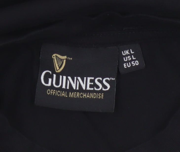 Guinness Men's Black Crew Neck Short Sleeve T-Shirt Size L