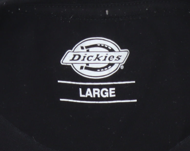 Dickies Men’s Black Cotton Logo T-Shirt Large Short Sleeve Casual