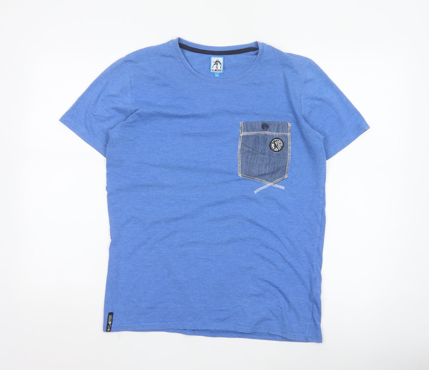 Carter Men's Blue Short Sleeve Crew Neck T-Shirt Size S