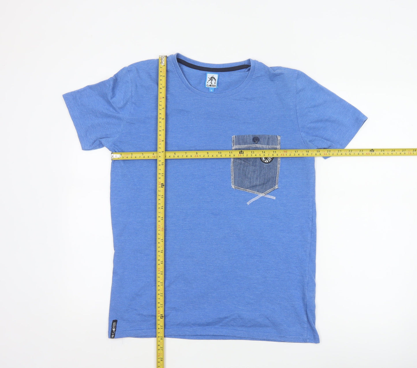 Carter Men's Blue Short Sleeve Crew Neck T-Shirt Size S