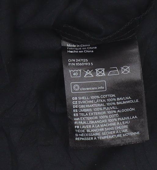 H&M Womens Black Cotton Tunic Blouse Long Sleeve XS
