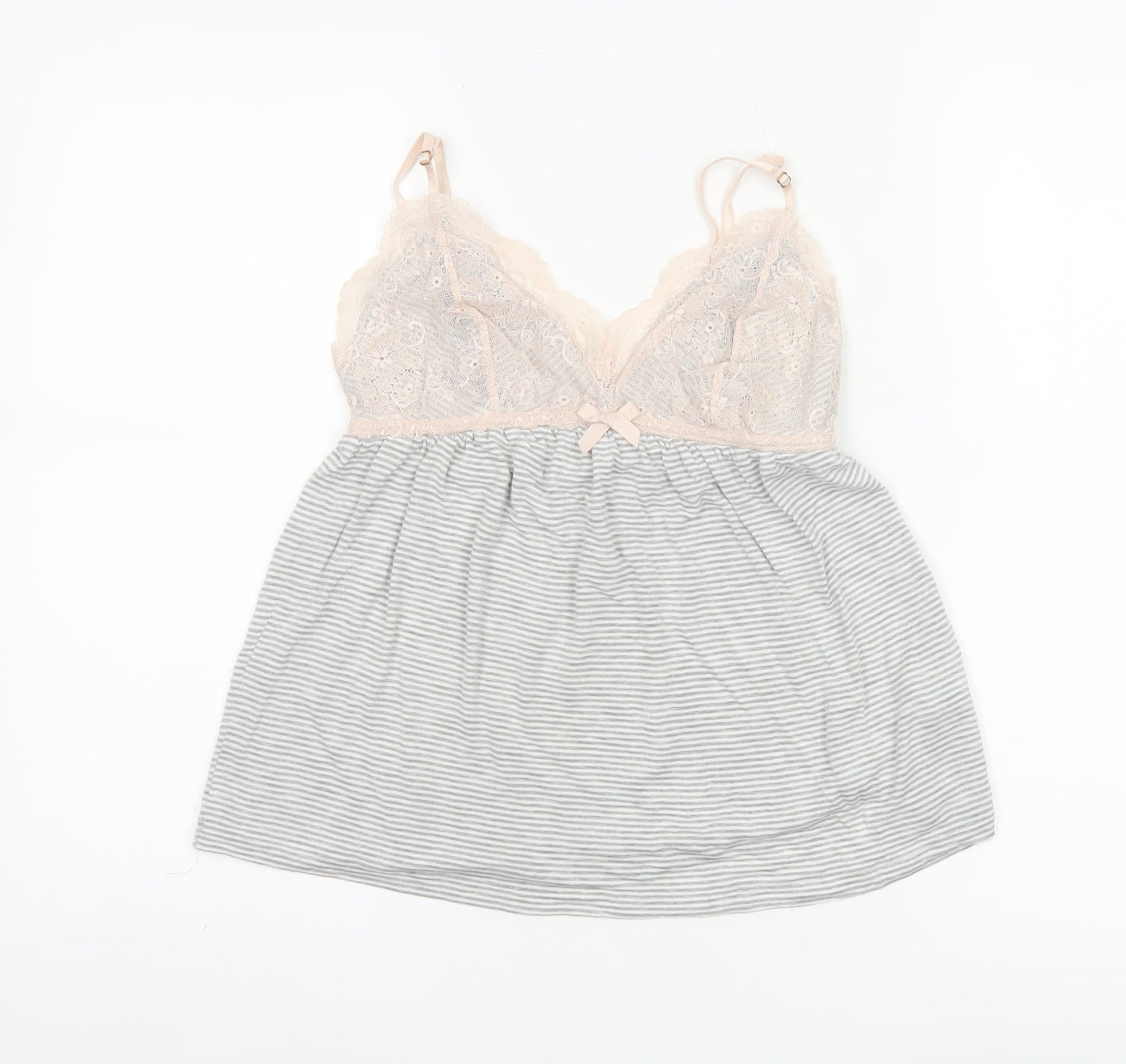 Boden Women’s Grey Lace Trim Striped Camisole Top Size S