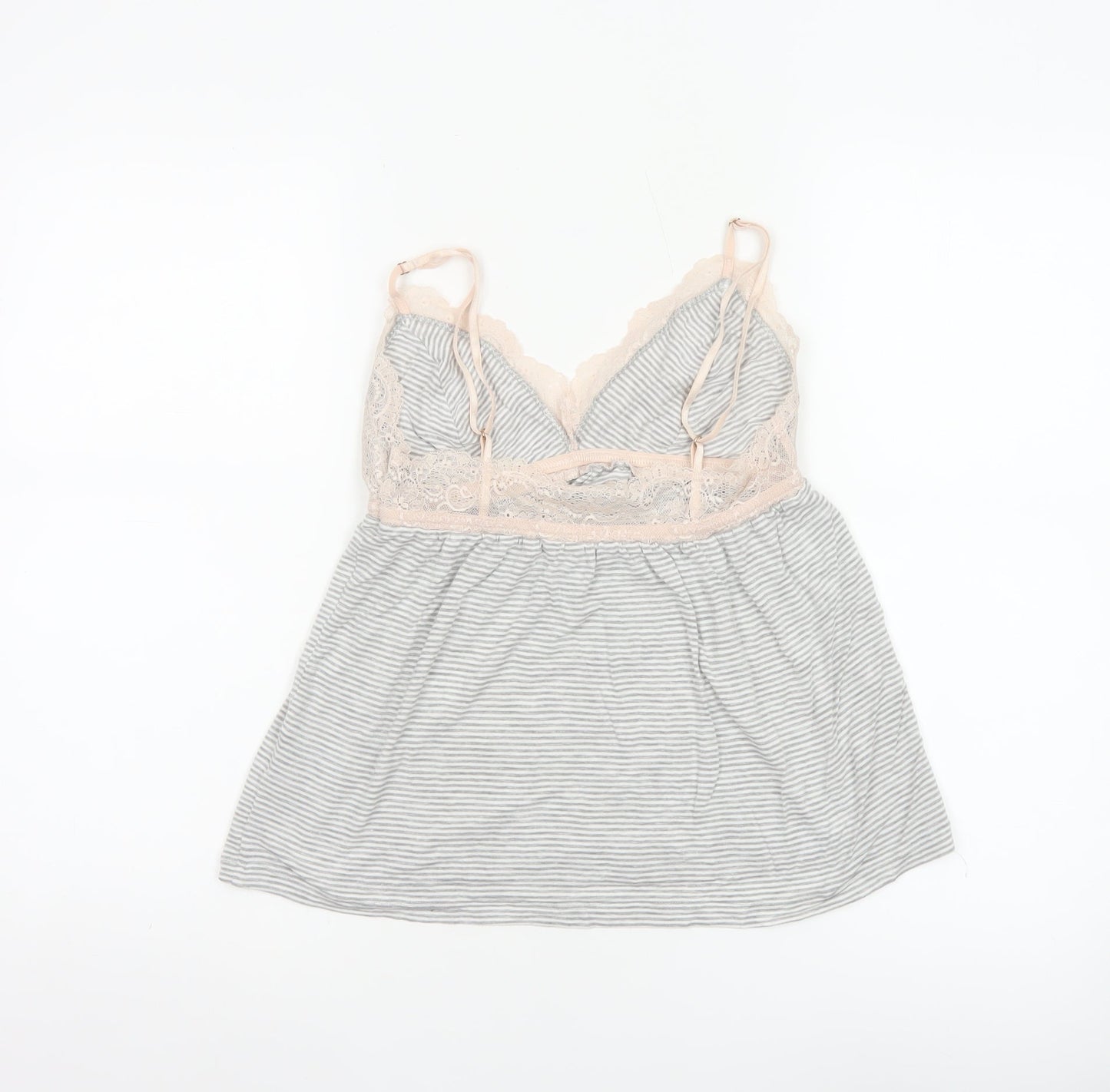 Boden Women’s Grey Lace Trim Striped Camisole Top Size S