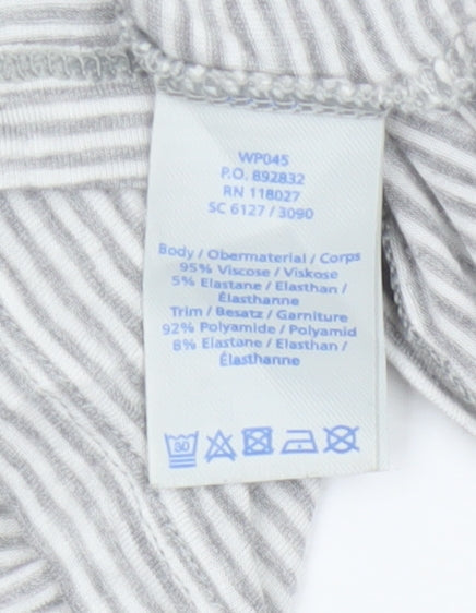 Boden Women’s Grey Lace Trim Striped Camisole Top Size S