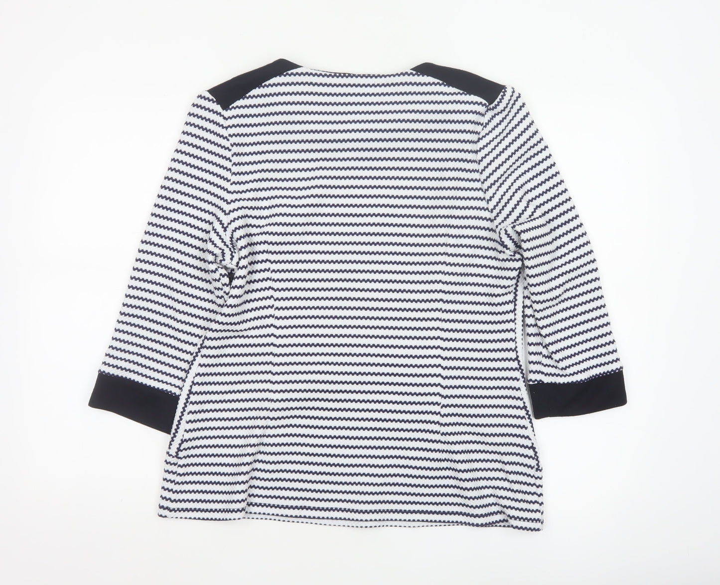 Roman Women’s Blue Striped Tunic Blouse Size 18 3/4 Sleeve Knit Top
