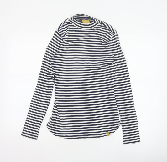 Joules Women’s Navy White Striped Long Sleeve Cotton Modal Top UK 12