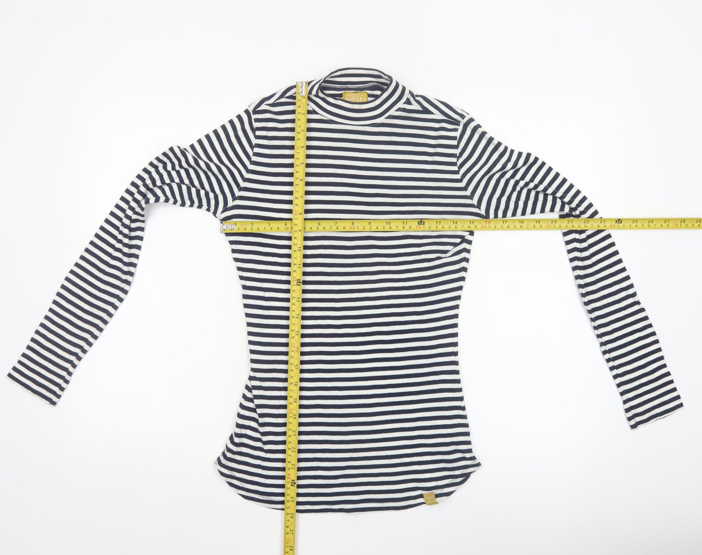 Joules Women’s Navy White Striped Long Sleeve Cotton Modal Top UK 12
