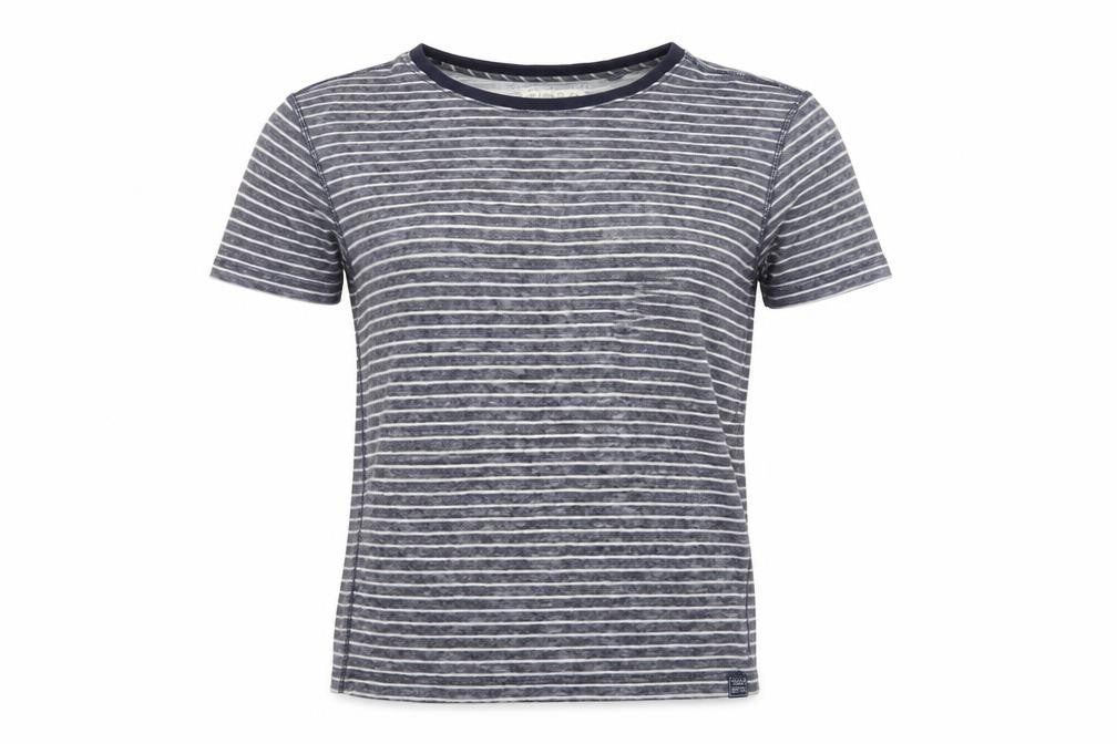 Joules Women's Blue Striped Cotton Short Sleeve T-Shirt Size S
