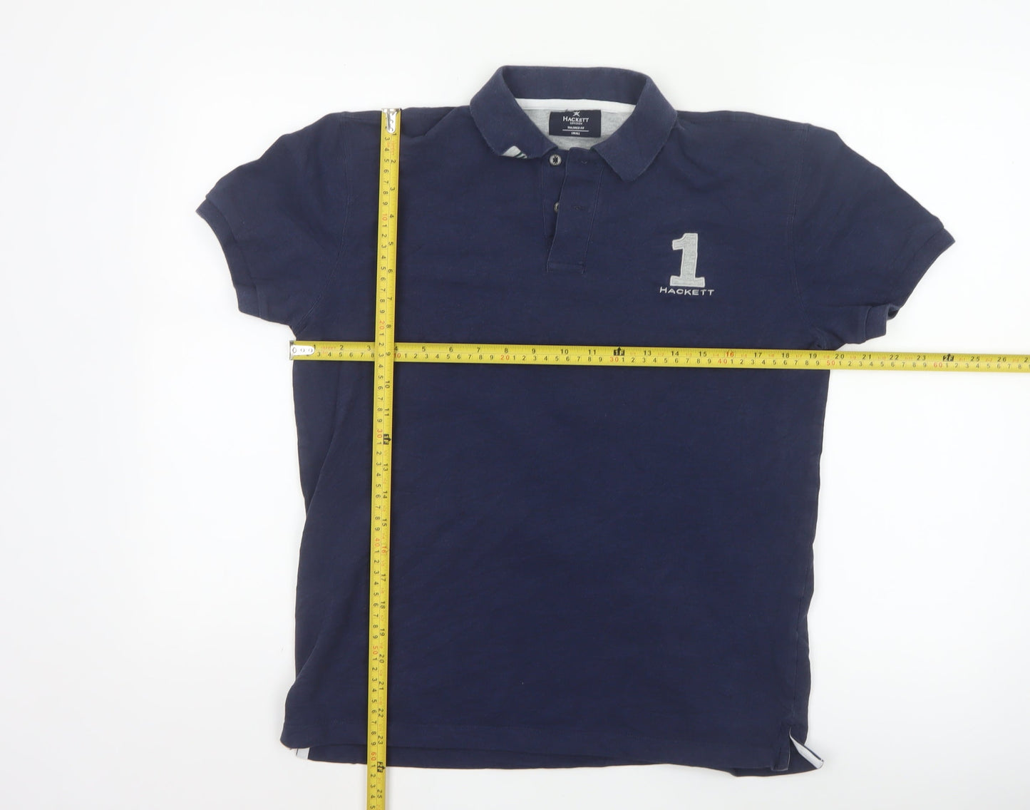 Hackett London Men's Blue Small Tailored Fit Polo Shirt