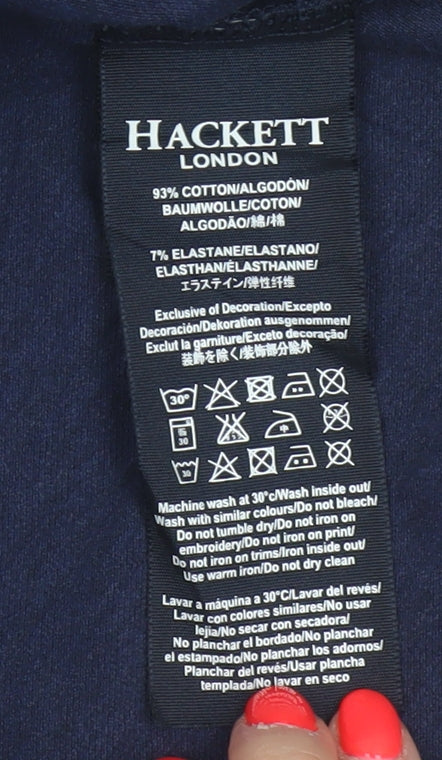 Hackett London Men's Blue Small Tailored Fit Polo Shirt