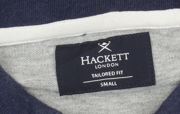 Hackett London Men's Blue Small Tailored Fit Polo Shirt