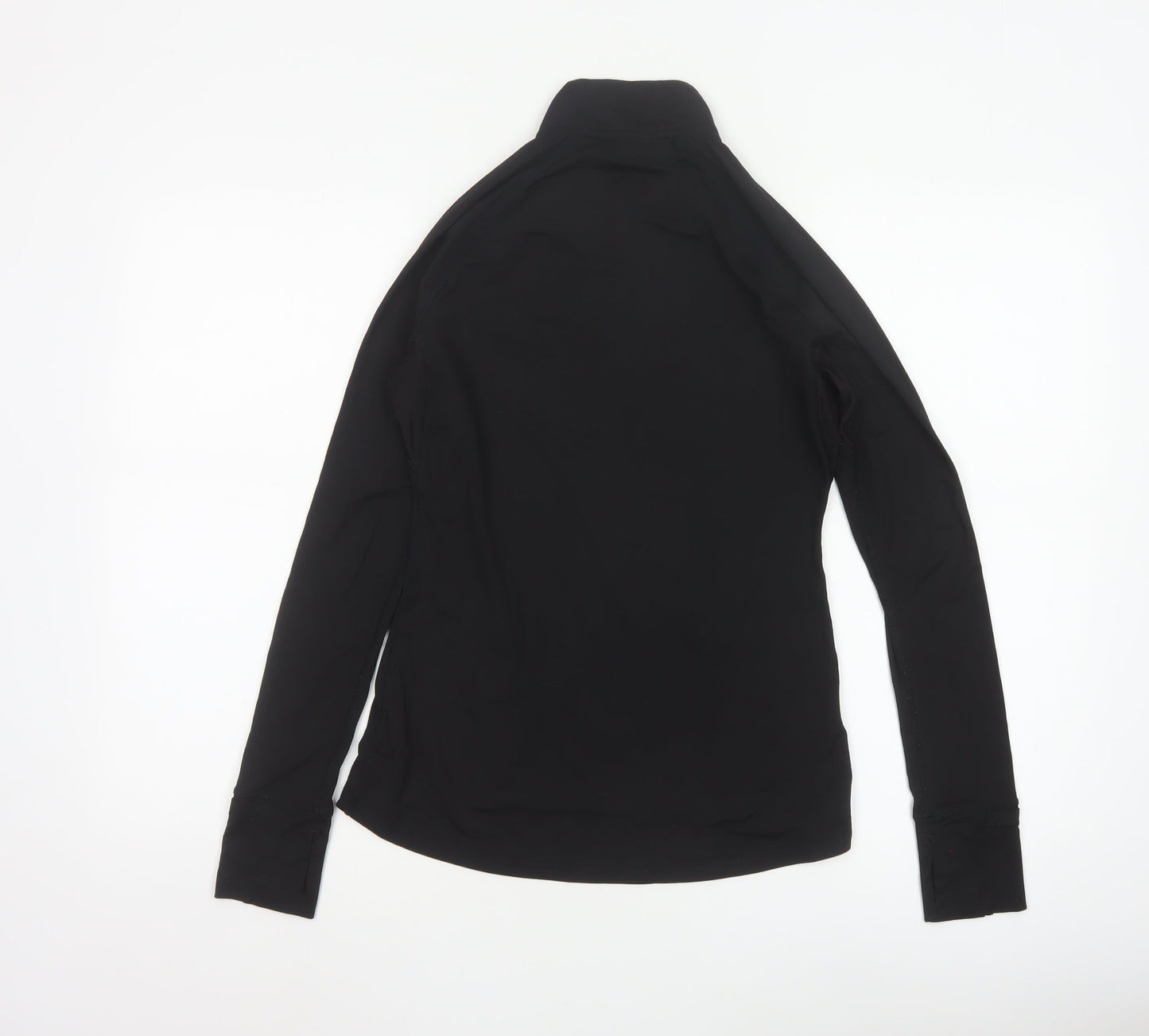 USA Pro Womens Black Slim Fit 1/4 Zip Long Sleeve Activewear Top Size 10