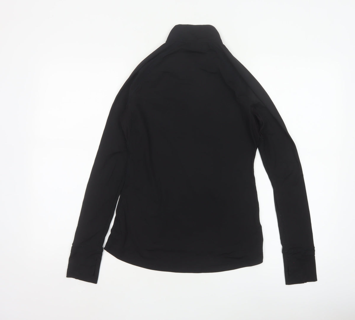 USA Pro Womens Black Slim Fit 1/4 Zip Long Sleeve Activewear Top Size 10