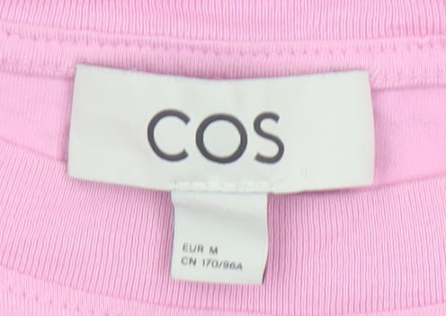 COS Womens Pink Long Sleeve 100% Cotton Basic Crew Neck T-Shirt Size 12