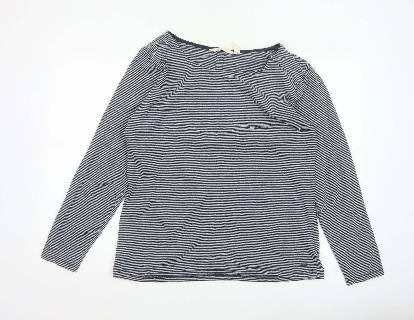 Trespass Women Blue Striped Long Sleeve Cotton T-Shirt UK 18