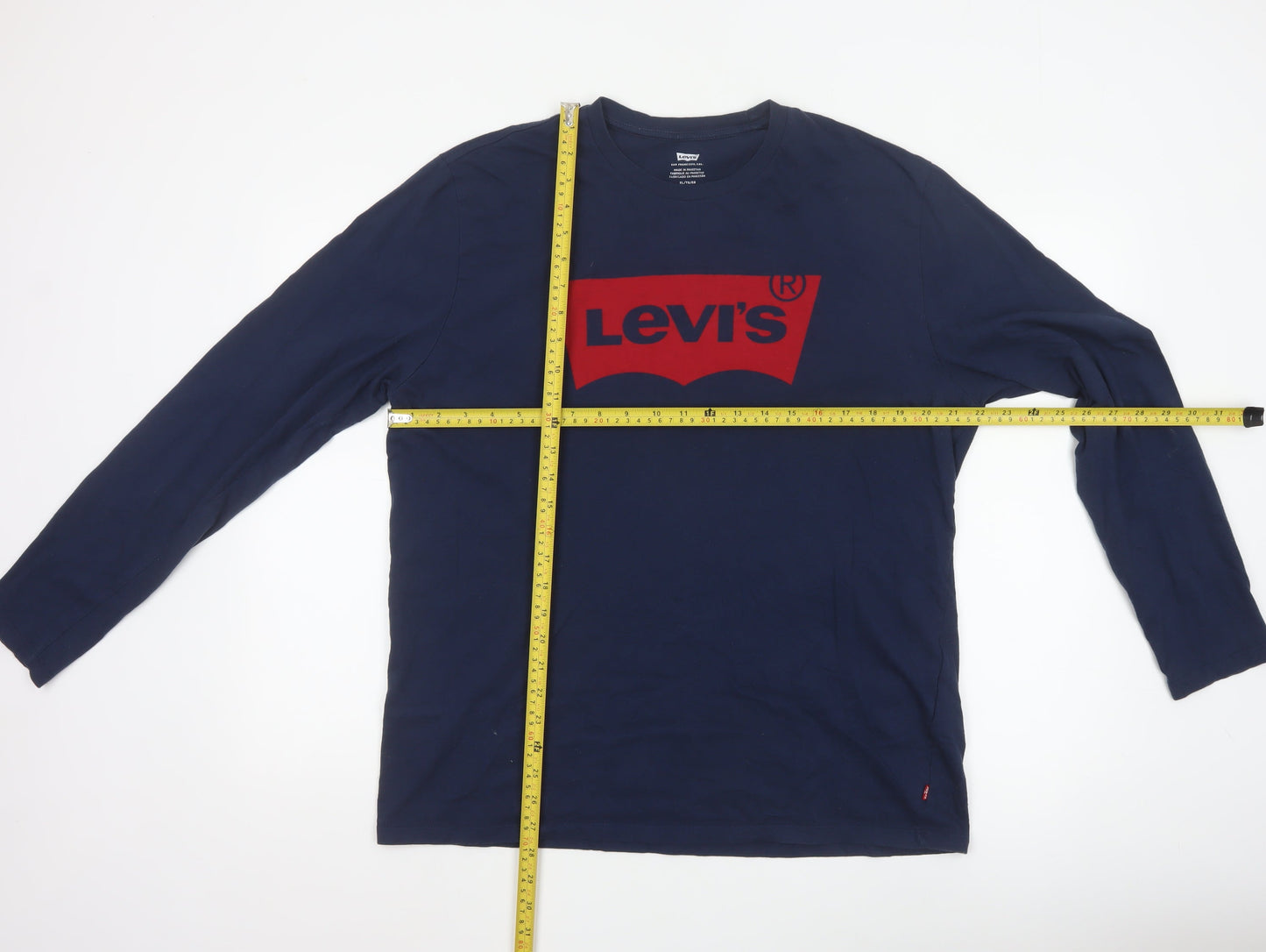 Levi's Men's Blue XL Long Sleeve Graphic Cotton Top