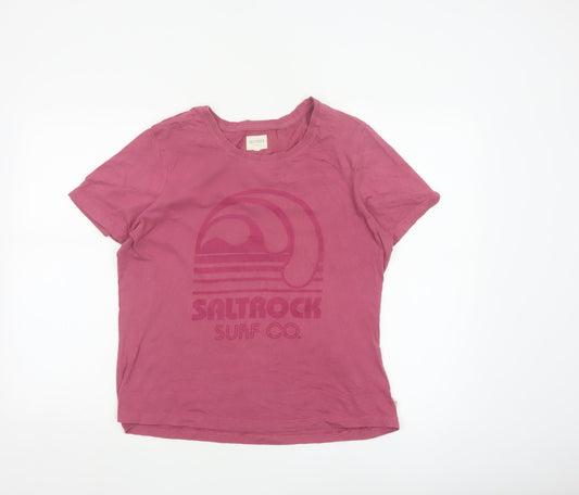 Saltrock Womens Pink Size 16 Cotton Surf Graphic T-Shirt