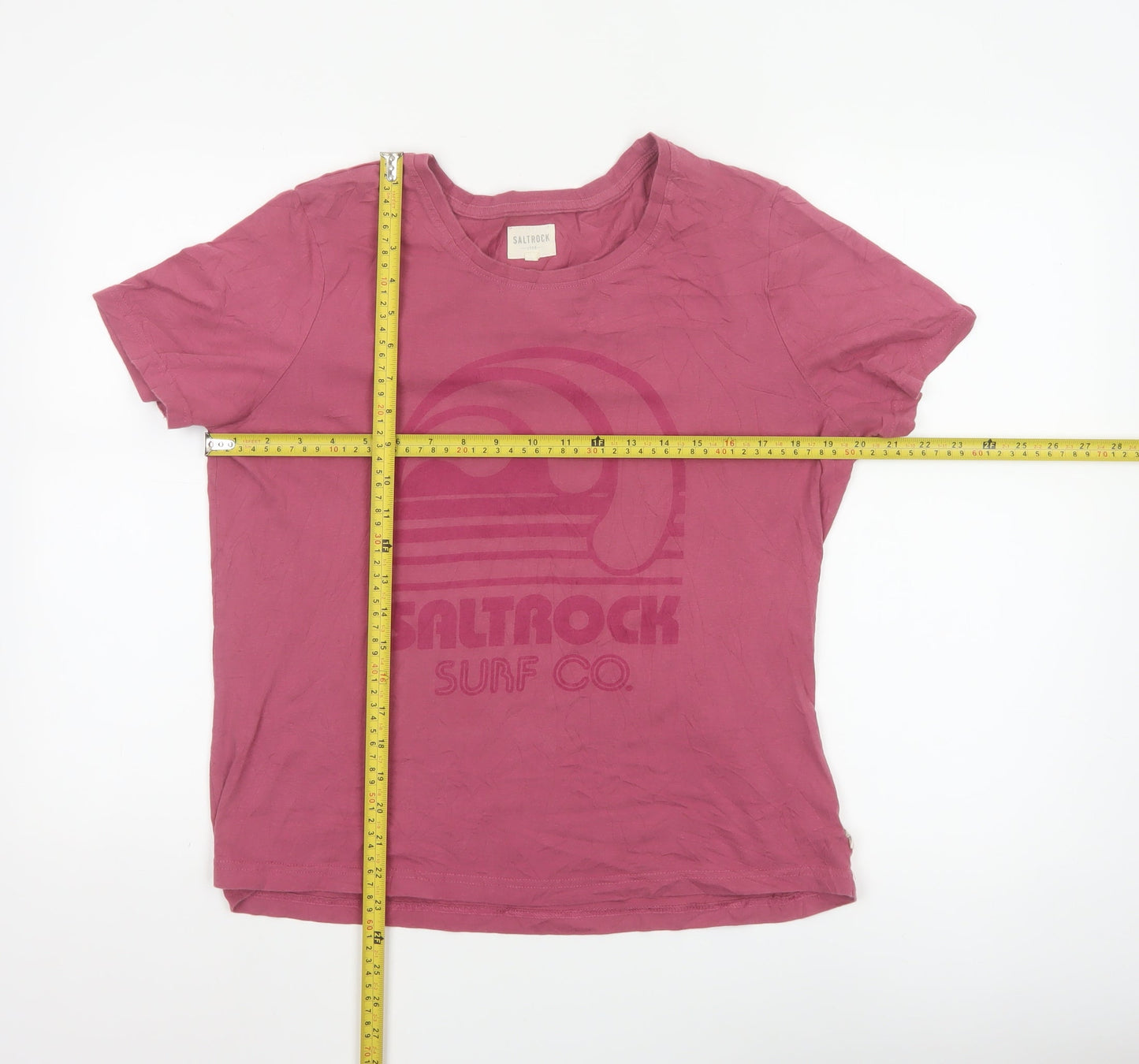 Saltrock Womens Pink Size 16 Cotton Surf Graphic T-Shirt