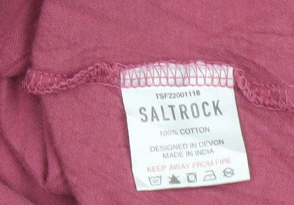 Saltrock Womens Pink Size 16 Cotton Surf Graphic T-Shirt