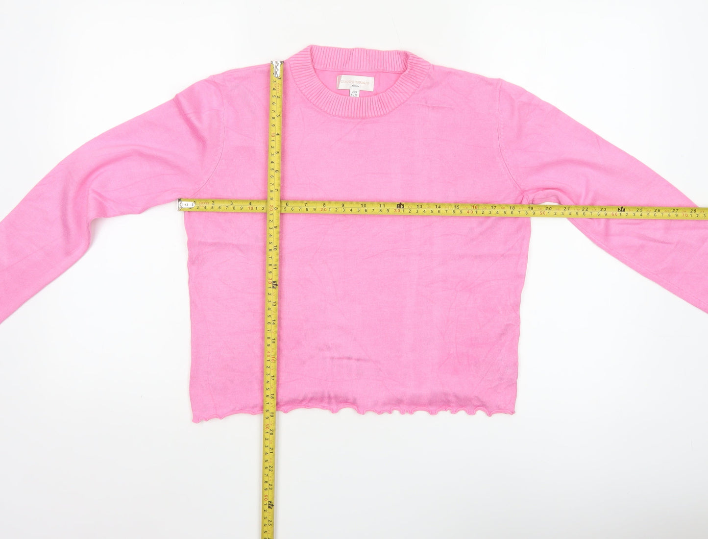 Gianni Feraud Women’s Pink Crew Neck Long Sleeve Pullover Jumper Size 12