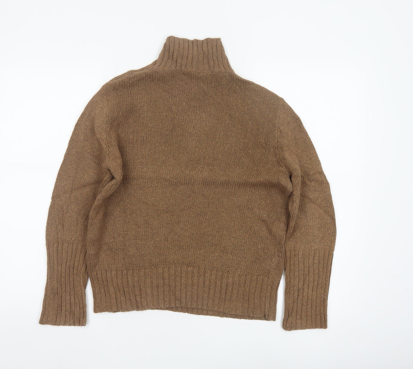 Ralph Lauren Women Brown Roll Neck Cotton Jumper L