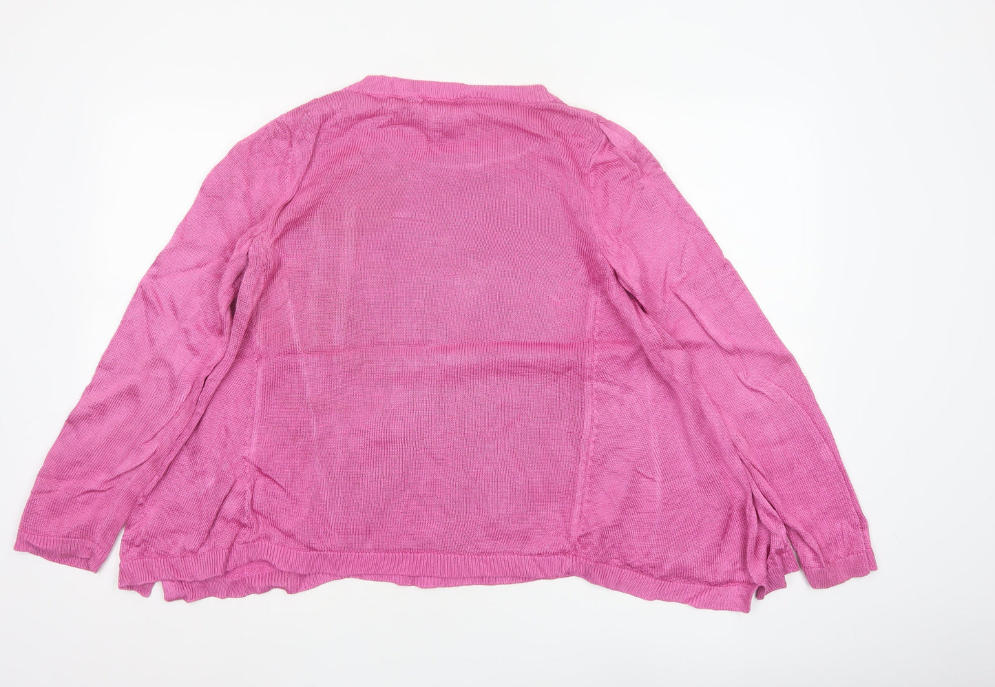 Ralph Lauren Women’s Pink Cotton Viscose Crew Neck Long Sleeve Jumper Size L