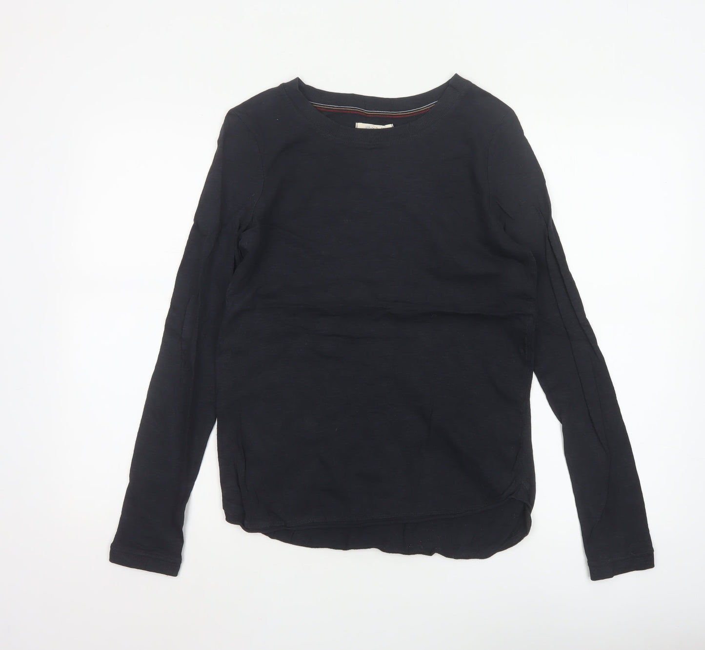 White Stuff Womens Black Long Sleeve Cotton Jersey Top UK 10