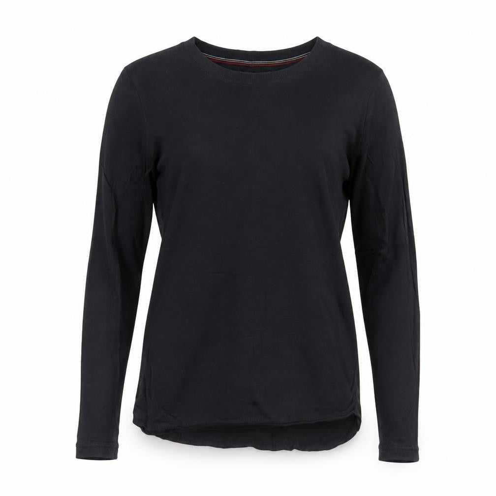White Stuff Womens Black Long Sleeve Cotton Jersey Top UK 10
