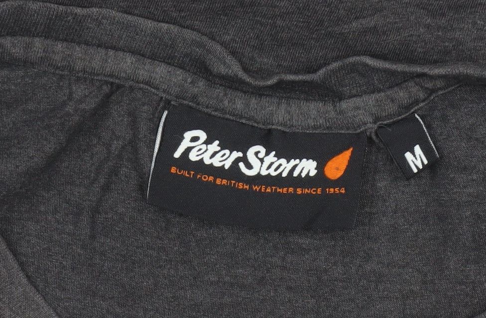 Peter Storm Men's Dark Grey Alpine Graphic Cotton T-Shirt M