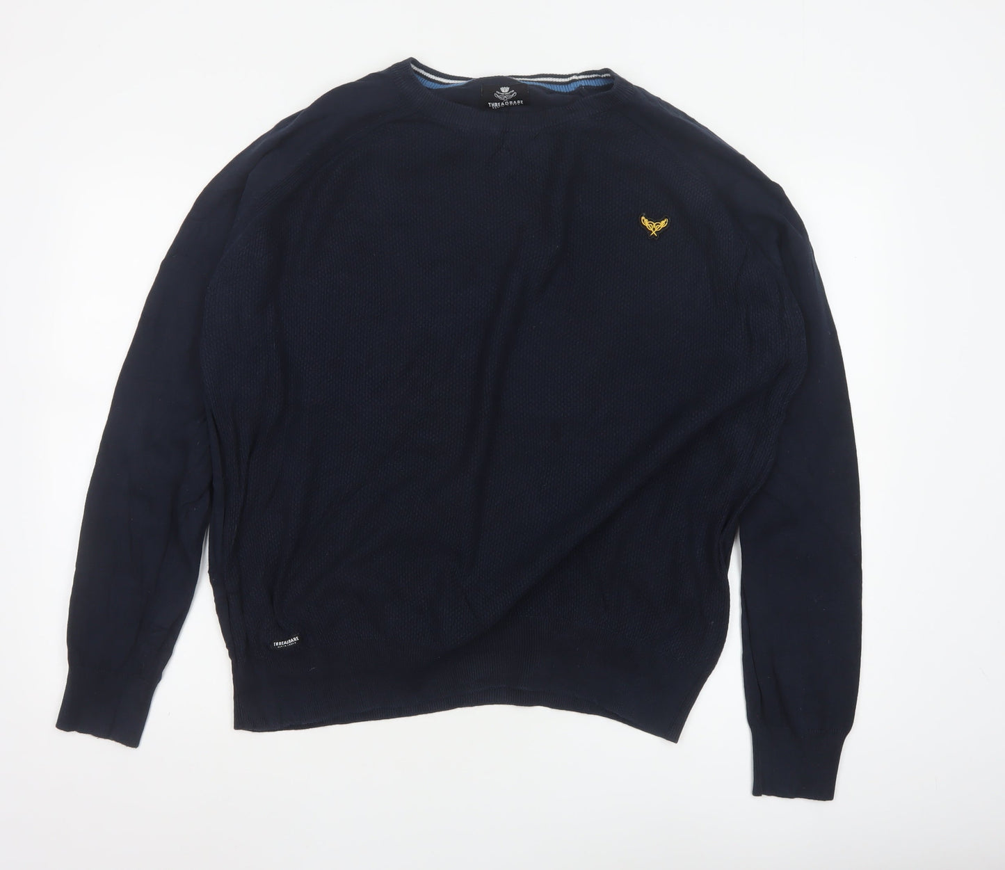Threadbare Men's Blue 2XL Cotton Crew Neck Jumper