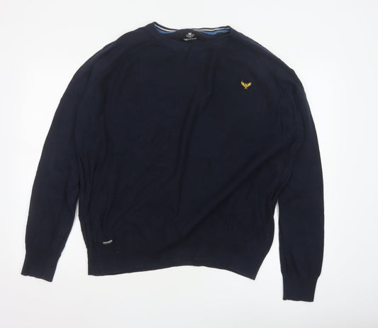 Threadbare Men's Blue 2XL Cotton Crew Neck Jumper