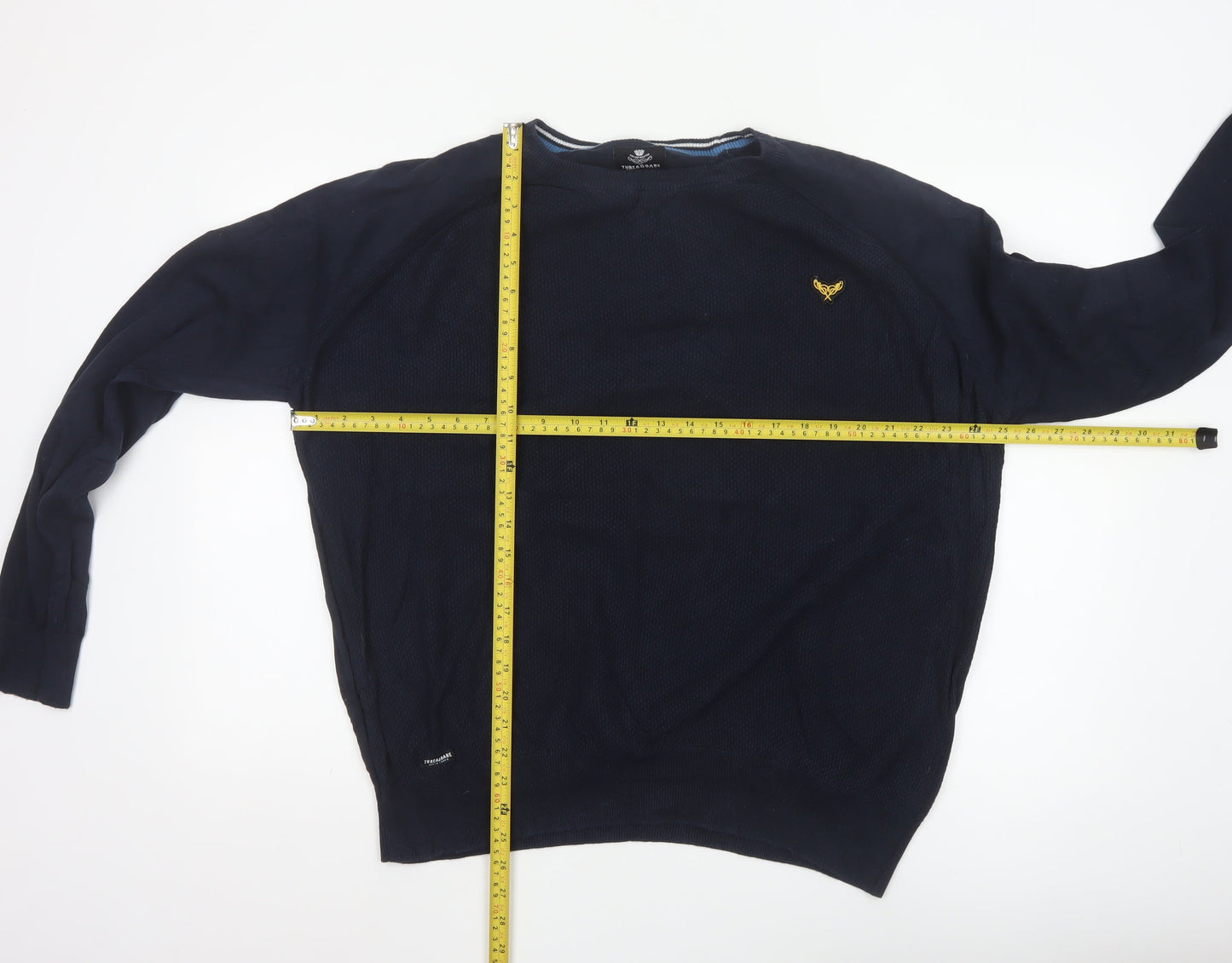 Threadbare Men's Blue 2XL Cotton Crew Neck Jumper