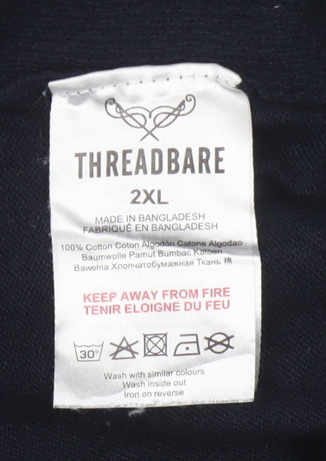 Threadbare Men's Blue 2XL Cotton Crew Neck Jumper