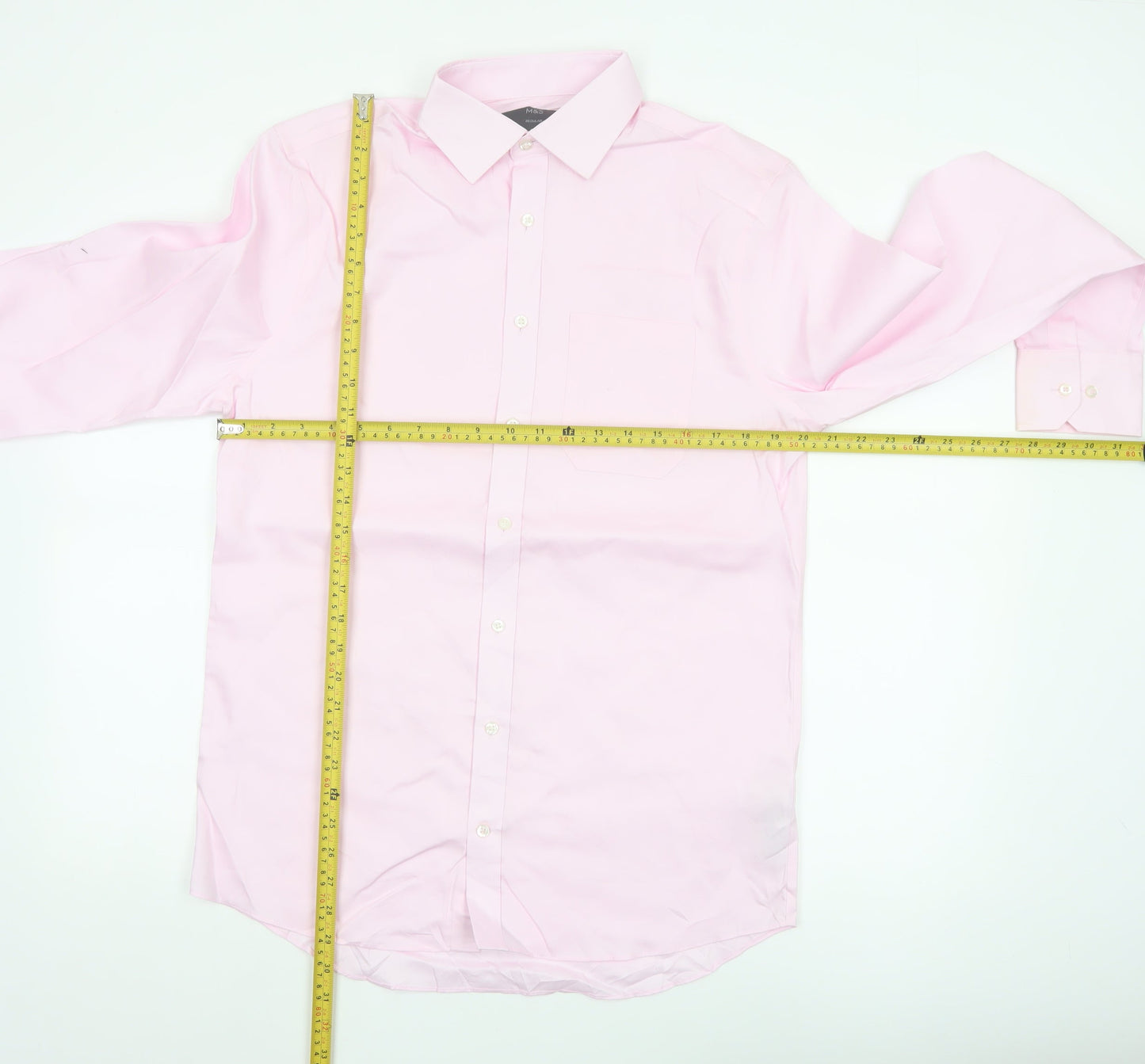 Marks and Spencer Mens Pink 15in Regular Fit Cotton Dress Shirt