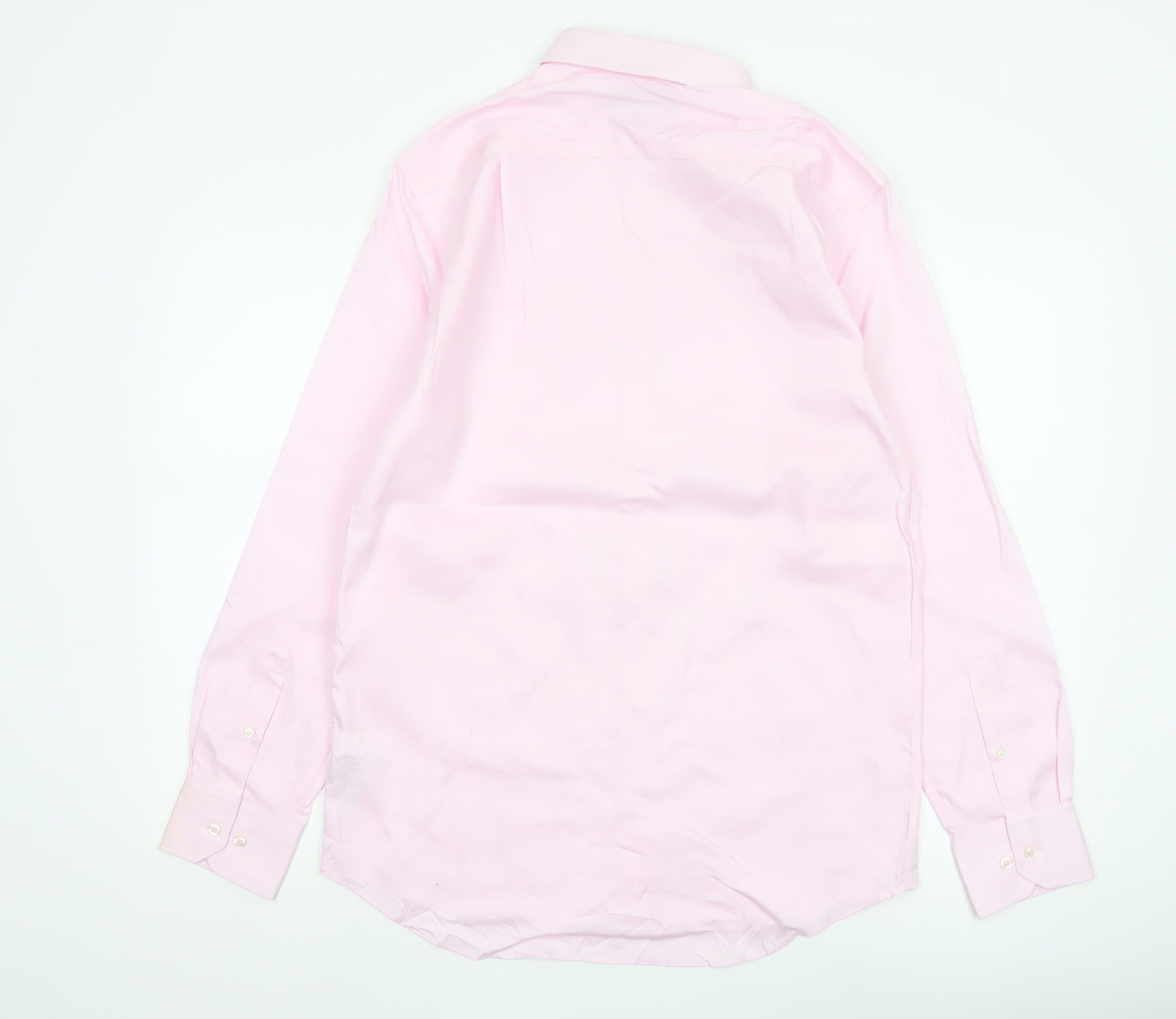 Marks and Spencer Mens Pink 15in Regular Fit Cotton Dress Shirt